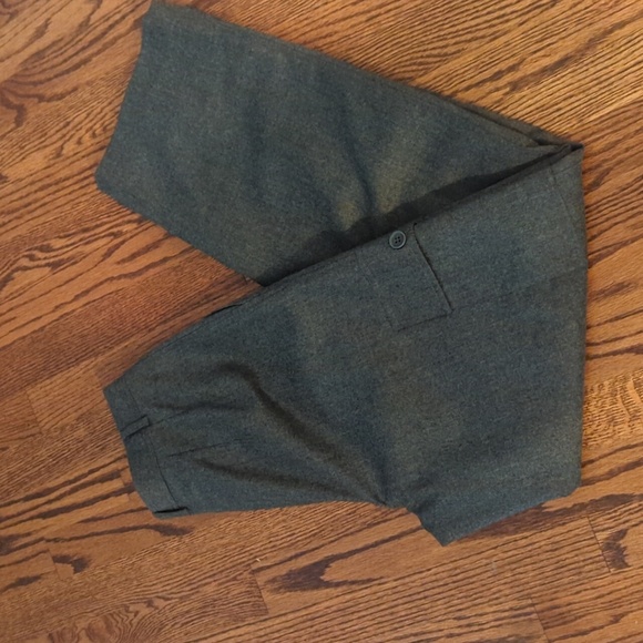 Vtg Talbots Gray Trousers 100% Wool Cargo Pockets Quiet Luxury Trousers W27 Sz 6 - Picture 7 of 9